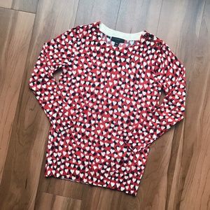 JCrew Tippi Sweater in Printed Hearts